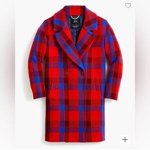 EUC J. Crew XXL/18 Oversized topcoat in plaid Italian stadium-cloth wool